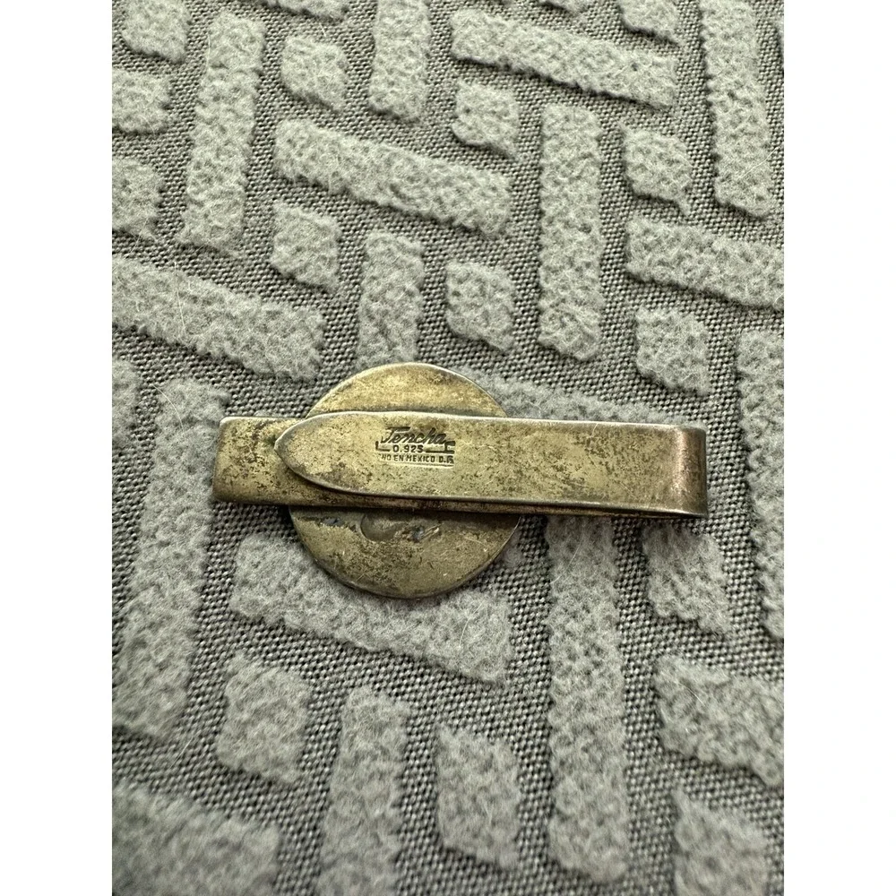 Vintage Sterling Silver Mayan Aztec Calendar‎ Tie Clip Money Clip Jencha Mexico